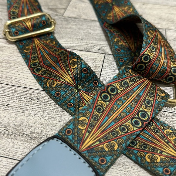 Boho replacement Blue paisley adjustable purse strap - Picture 3 of 3
